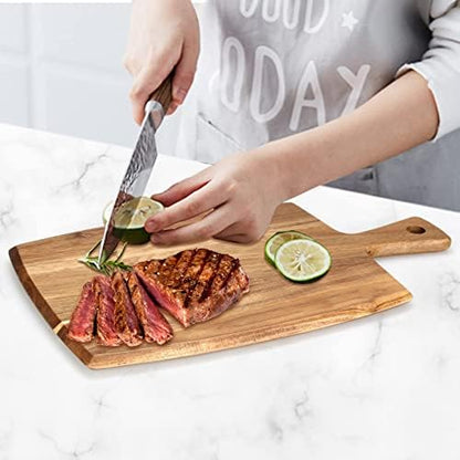 Acacia Wood Chopping Cutting Board Kitchen with Handle Charcuterie