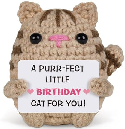 Birthday Gifts for Women Men, Crochet Cat Plush Decor, Handmade