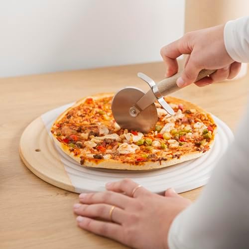 Amarcado Premium Ceramic Serving Platter, White - 12” Round