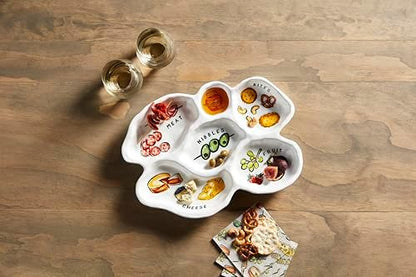 Mud Pie Sectioned Charcuterie Platter; 11" x 15"
