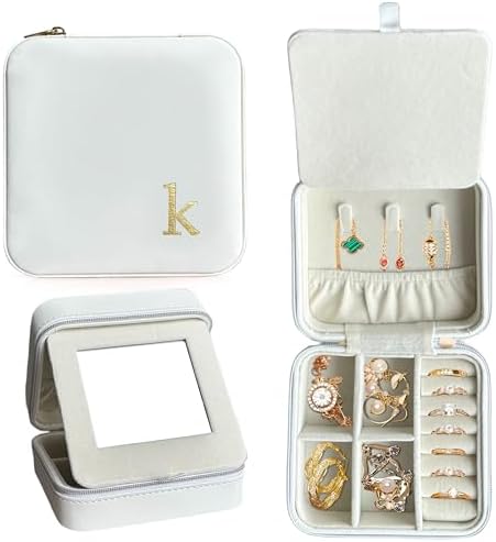 COLLECTIVE HOME - Travel Jewelry Case, Elegant Square Design with Gold