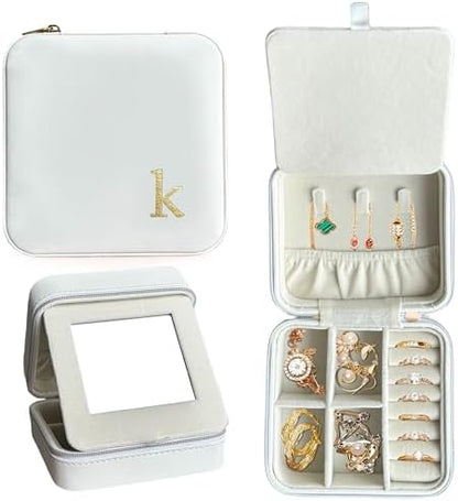 COLLECTIVE HOME - Travel Jewelry Case, Elegant Square Design with Gold