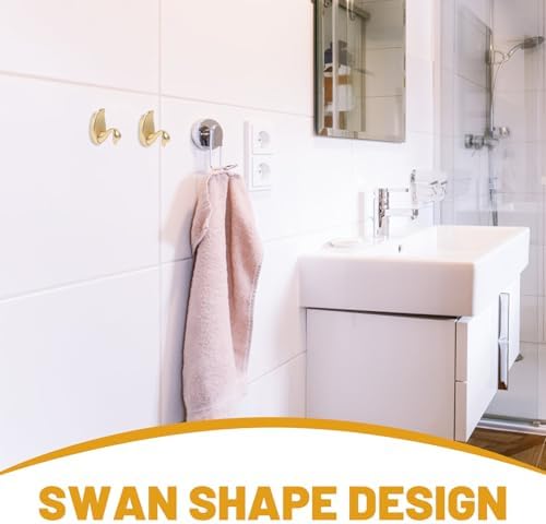 MAGICLULU Swan Shaped Wall Coat Hook Zinc Alloy Decorative Golden