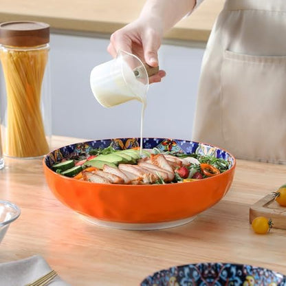 vancasso Large Serving Bowls,78 Oz Salad Bowls Set of 2, Red