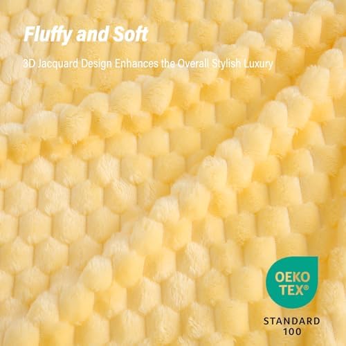 Bnuitland Light Yellow Flannel Throw Blanket (50X40 inches), 300 GSM