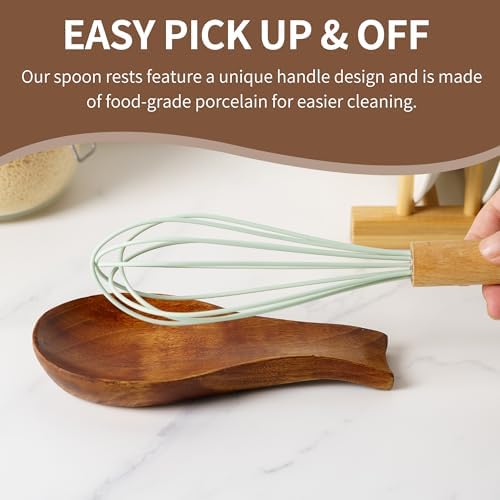 Acacia Wood Spoon Rest Spoon Holder for Stove Top, Utensil Holder for