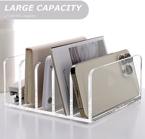 SANRUI Clear Mail Organizer Desk Sorter, Acrylic Letter File Holder