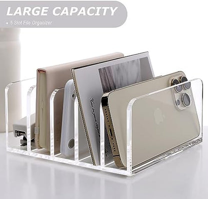 SANRUI Clear Mail Organizer Desk Sorter, Acrylic Letter File Holder