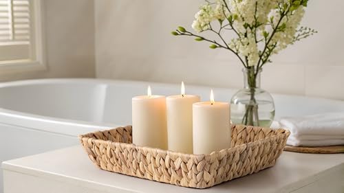 Small Wicker Basket Tray 2 Pack, Small Rattan Basket Set for