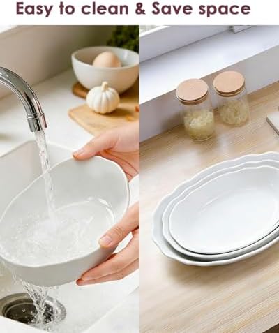 3 Tier Ceramic Fruit Bowl for Kitchen Counter, Fruit Basket with Stand