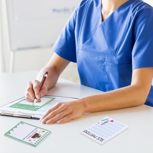 Geyee 24 Pcs Fun Nurse Sticky Notes with Funny Pens 3 x 4 Inch to Do