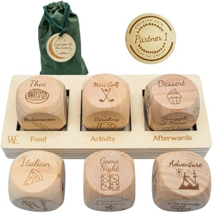 Deluxe Date Night Dice Game – 6 Dice, Decision Coin, Game Board &