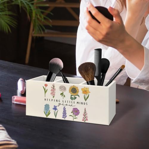 Teacher Gifts Wooden Pen Holder for Women Desk, Teacher Office Decor