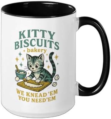 Kitty Biscuits Bakery We Knead Em You Need Em Ceramic Mug