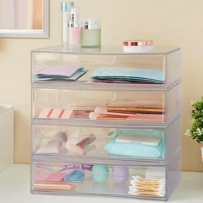STORi STAX Plastic Stackable Organizer Drawers (Set of 2) Clear
