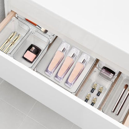 12 Pack Drawer Organizers, 6"X 9" Clear Acrylic Storage Bins