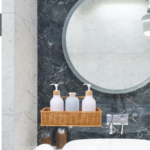 Woven Wall Hanging Storage Basket Bathroom Organizer Rustic with