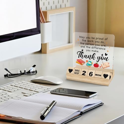 Teacher Appreciation Gifts Desk Calendar, Thank You Gifts for Women