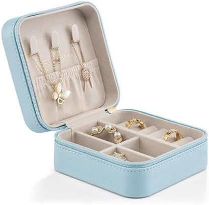 VLANDO Small Travel Jewelry Box Organizer Display Case for Girls Women