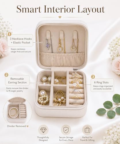 Homde Travel Jewelry Case for Women: 6 Small Boxes for Group&Team Gift