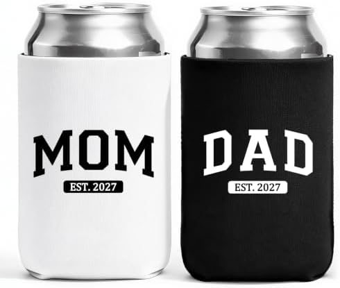 Mom and Dad 2027 Can Coolers Set of 2, New Parents Gifts for Couples