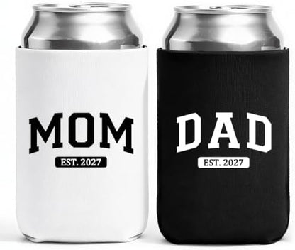Mom and Dad 2027 Can Coolers Set of 2, New Parents Gifts for Couples