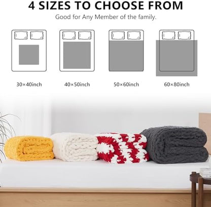 L'AGRATY Chunky Knit Throw Blanket for Couch, 50'' x 60'' Knit Throw