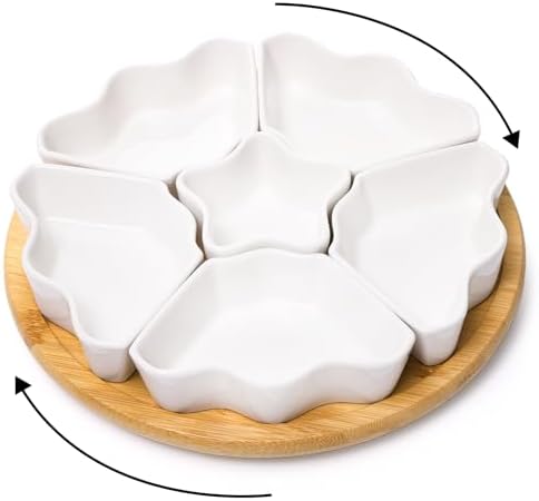 Foraineam Rotatable Serving Platters and Trays, Lazy Susan Relish