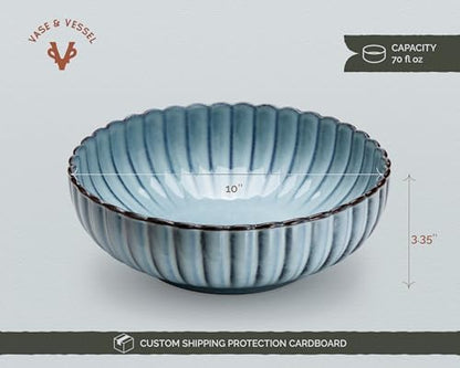 Vase & Vessel Serving Bowls, 70 oz, Set of 2 (Ombre Blue)