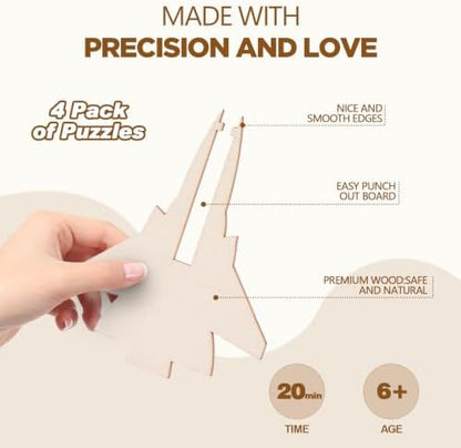 ELX 3D Wooden Puzzles for Kids, Vehicles & Machinery Assembly Model
