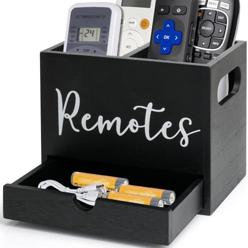 Remote Control Holder, Wooden TV Controller Holder, Desk Organizer