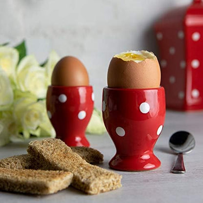 City to Cottage Ceramic Egg Cup Holder Set of 2, Soft Boiled Egg Cups