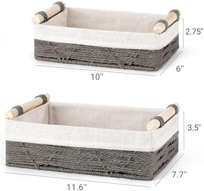 Mkono Woven Storage Basket Wicker Baskets for Organizing Toilet Paper