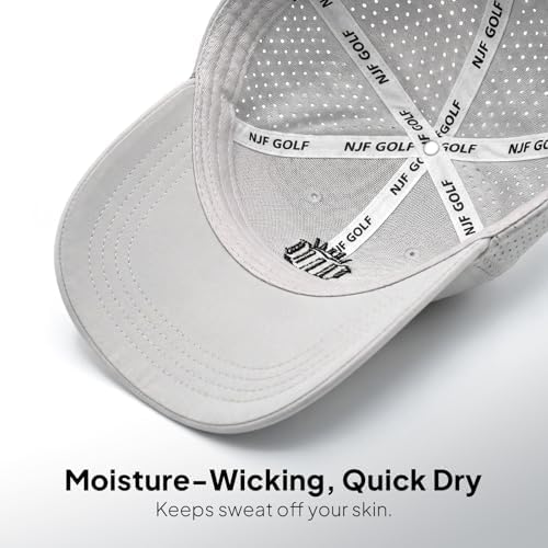 NJF Golf Performance Hats for Men with Tee Holder & Magnetic Ball
