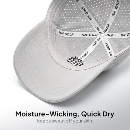NJF Golf Performance Hats for Men with Tee Holder & Magnetic Ball