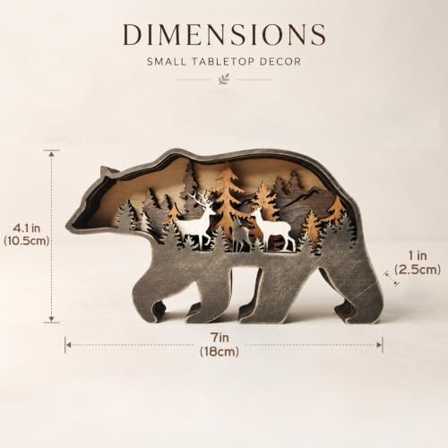 Drawely 3D Wooden Animals Carving, Wood Carving Animals Wall Decor