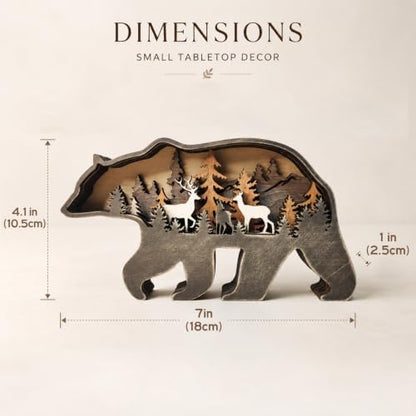 Drawely 3D Wooden Animals Carving, Wood Carving Animals Wall Decor