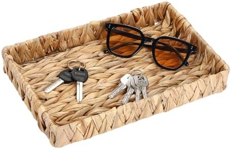 Hipiwe Wicker Key Baskets for Entryway Table Water Hyacinth Serving