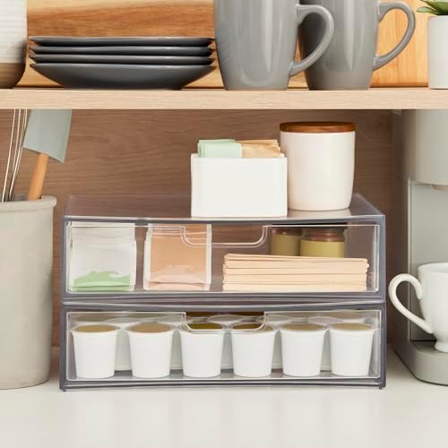 STORi STAX Plastic Stackable Organizer Drawers (Set of 2) Clear