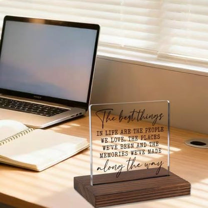 Inspirational Family Office Decor, The Best Things in Life Quote Sign