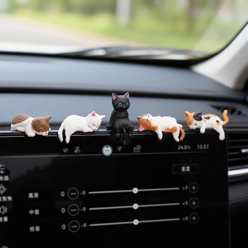 12 Pcs Cat Car Decor Dashboard Accessories, Mini Cat Figurines Cute