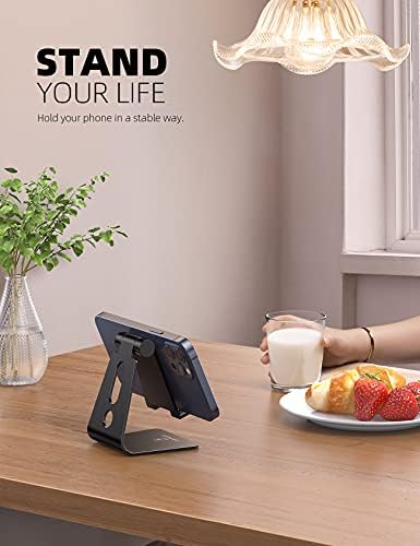 Lamicall Aluminum Cell Phone Stand, Adjustable Desk Phone Holder for