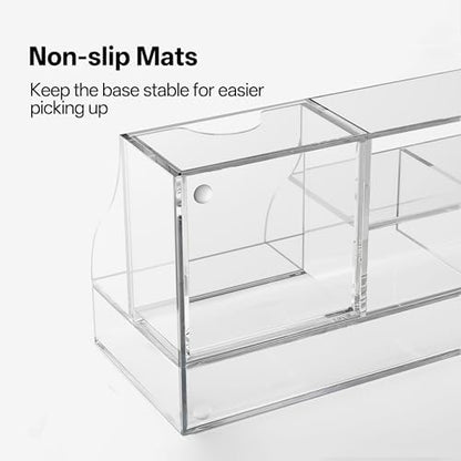 HBlife Acrylic Desk Organizer with Drawer, Pen & Pencil Holder