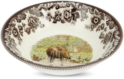 Spode Woodland Majestic Moose Ascot Cereal Bowl - 8 Inch Fine