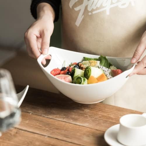 Gomakren White Serving Bowls for Entertaining, Porcelain Bowl with