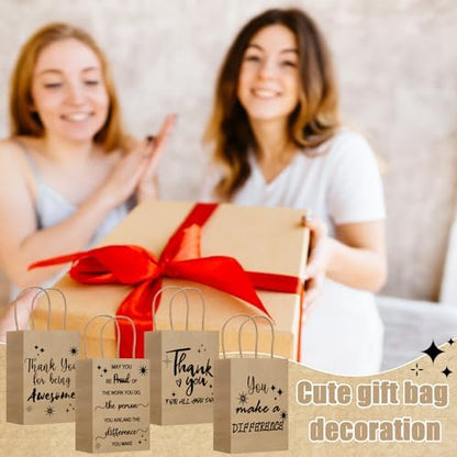 Gueevin 40 Thank You Employee Gift Bags,Appreciation,Kraft Color