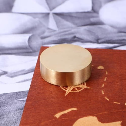 4Pcs Solid Brass Round Paperweights for Calligraphy and Writing