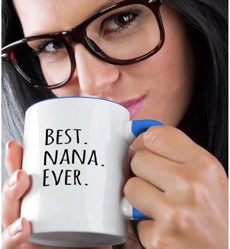 3dRose Best Nana Ever - Gifts for Grandmothers 11oz Two-Tone Blue Mug