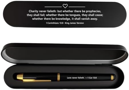 BAZLJY 1 Corinthians 13:8 Charity Never Faileth Anniversary Pen Gift