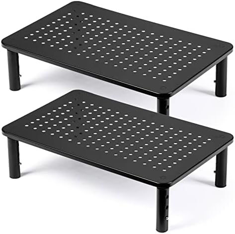 DOLALIKE 2 Pack Desktop Riser, 3 Height Adjustable Monitor stands for